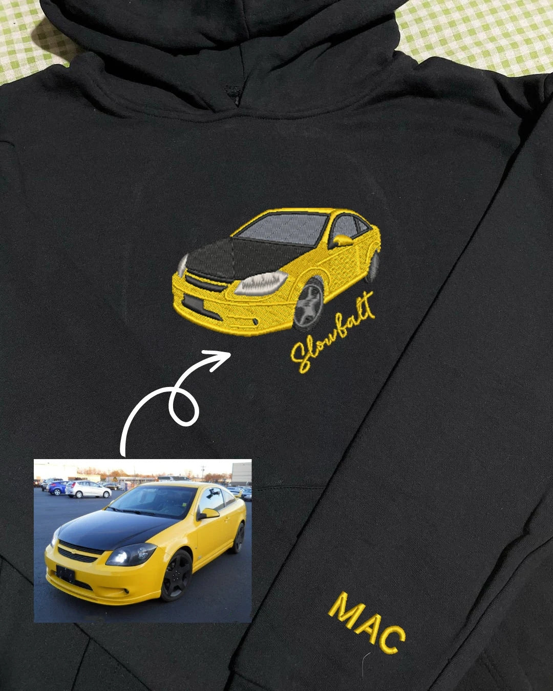 Custom Embroidered Car Hoodie, The Perfect Gift for Car Lovers - a Personalized Embroidered Sweatshirt, Dad Gift, Gift For Him-ilovevango