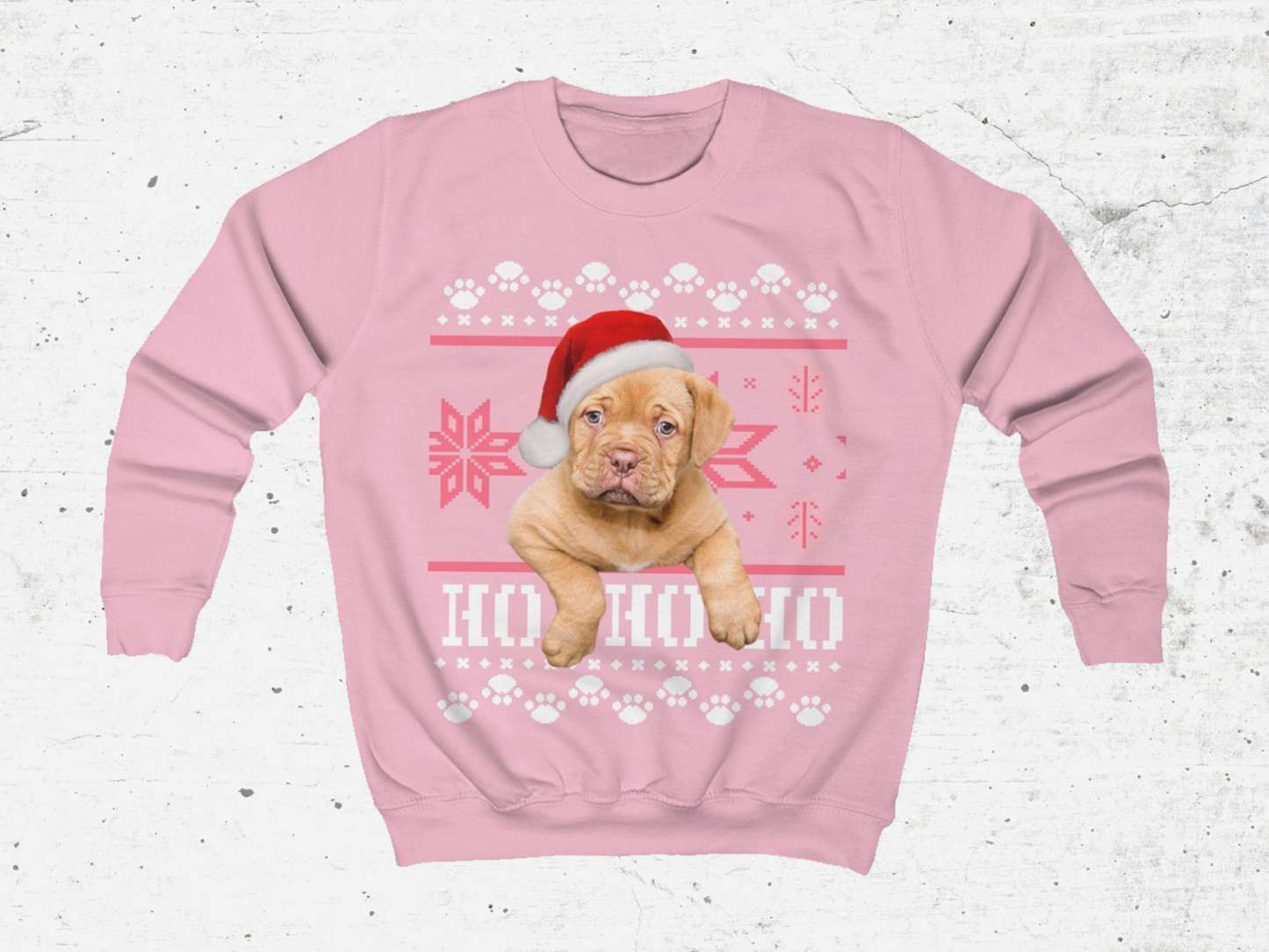 Kids Ugly Christmas Sweater, Custom Santa Claus Dog Ugly Christmas Sweatshirt, Personalised Face Sweatshirt, Santa Hat Ugly Pullover-ilovevango