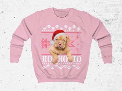 Kids Ugly Christmas Sweater, Custom Santa Claus Dog Ugly Christmas Sweatshirt, Personalised Face Sweatshirt, Santa Hat Ugly Pullover-ilovevango