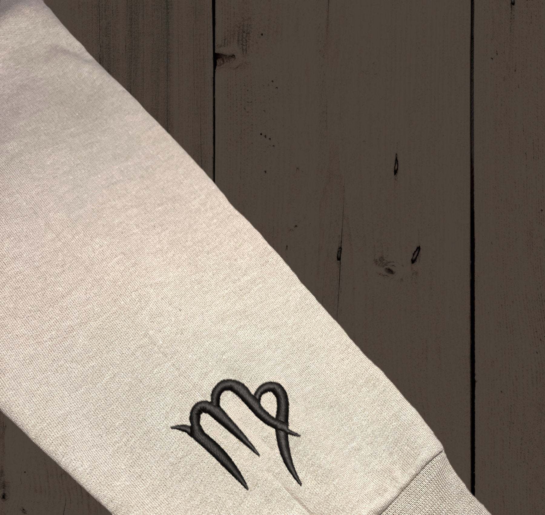 Hoodie | Custom Embroidered Roman Numeral Date + Zodiac Sign on Sleeves | Couple's Hoodie | Engagement Hoodie-ilovevango