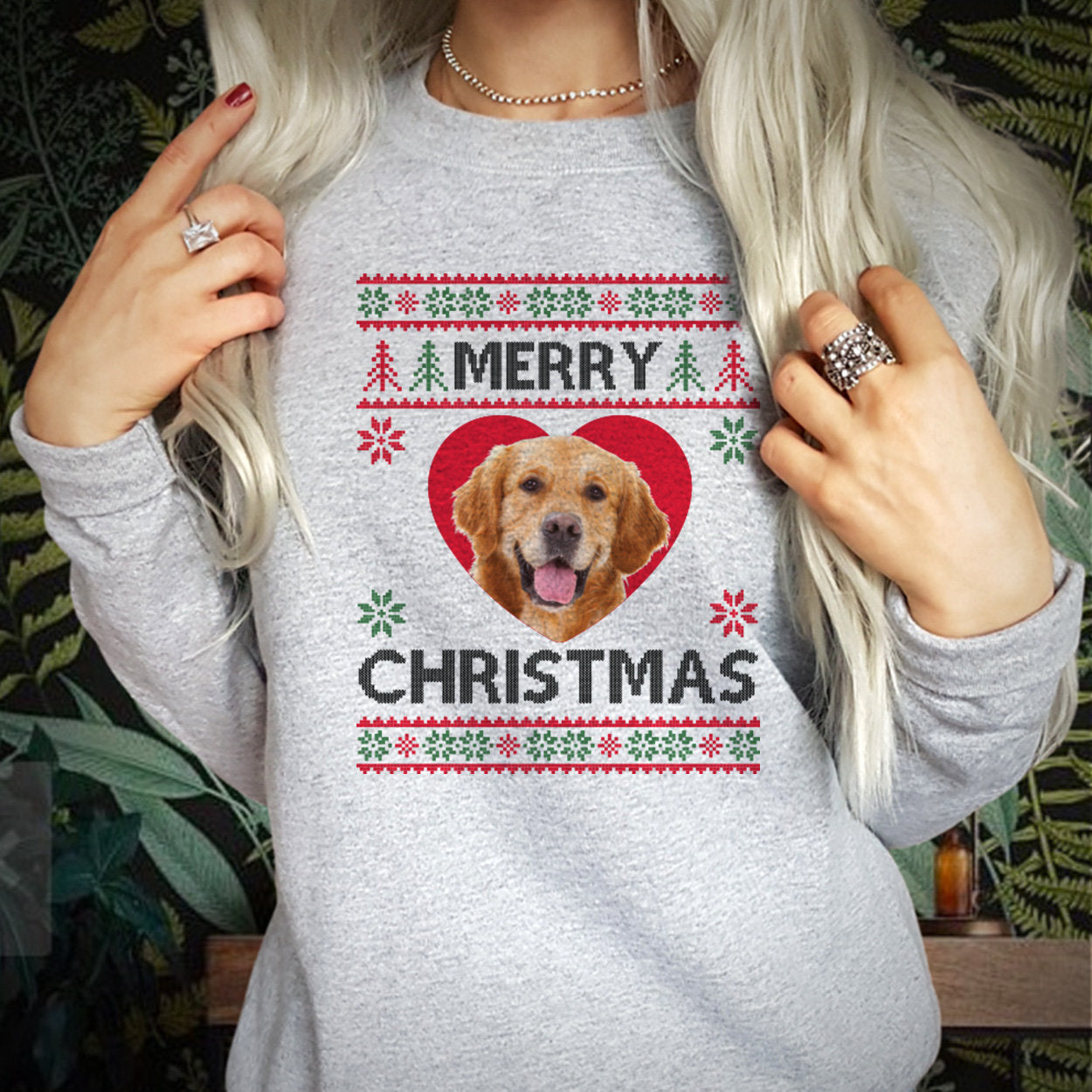 PERSONALISED_SWEATSHIRT CUSTOMISED Christmas Sweatshirt Ugly Xmas Personalised Image Photo Picture of Pet Cat Dog Mum Dad Gift Jumper-ilovevango