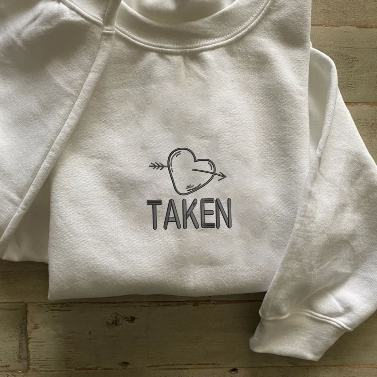 Embroidered Custom Valentines Day Couple, Heart Couple Sweatshirt-ilovevango