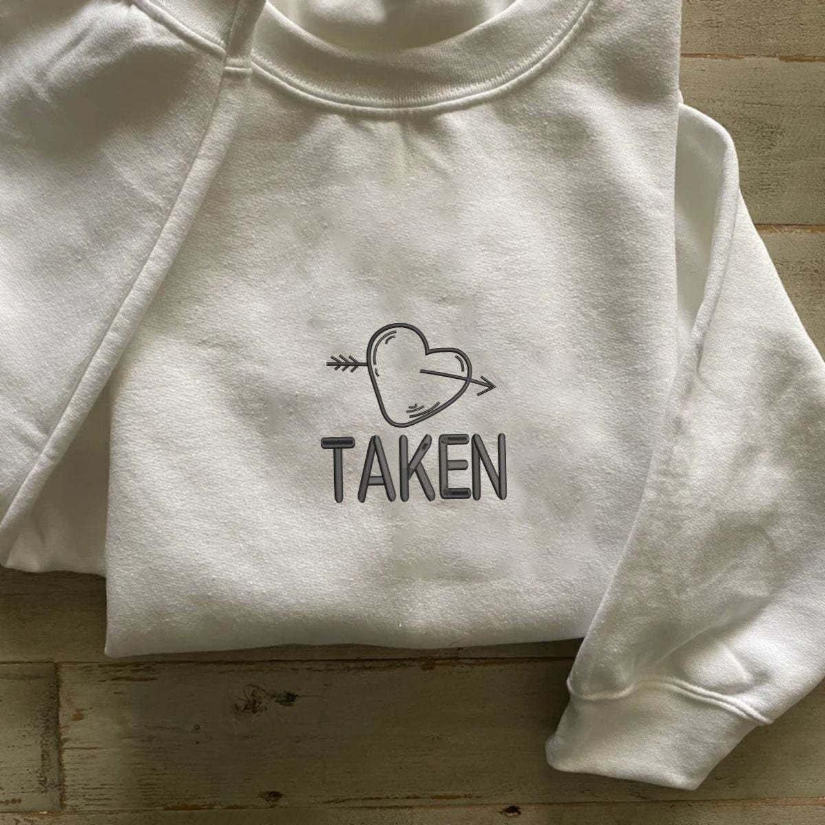 Embroidered Custom Valentines Day Couple, Heart Couple Sweatshirt-ilovevango