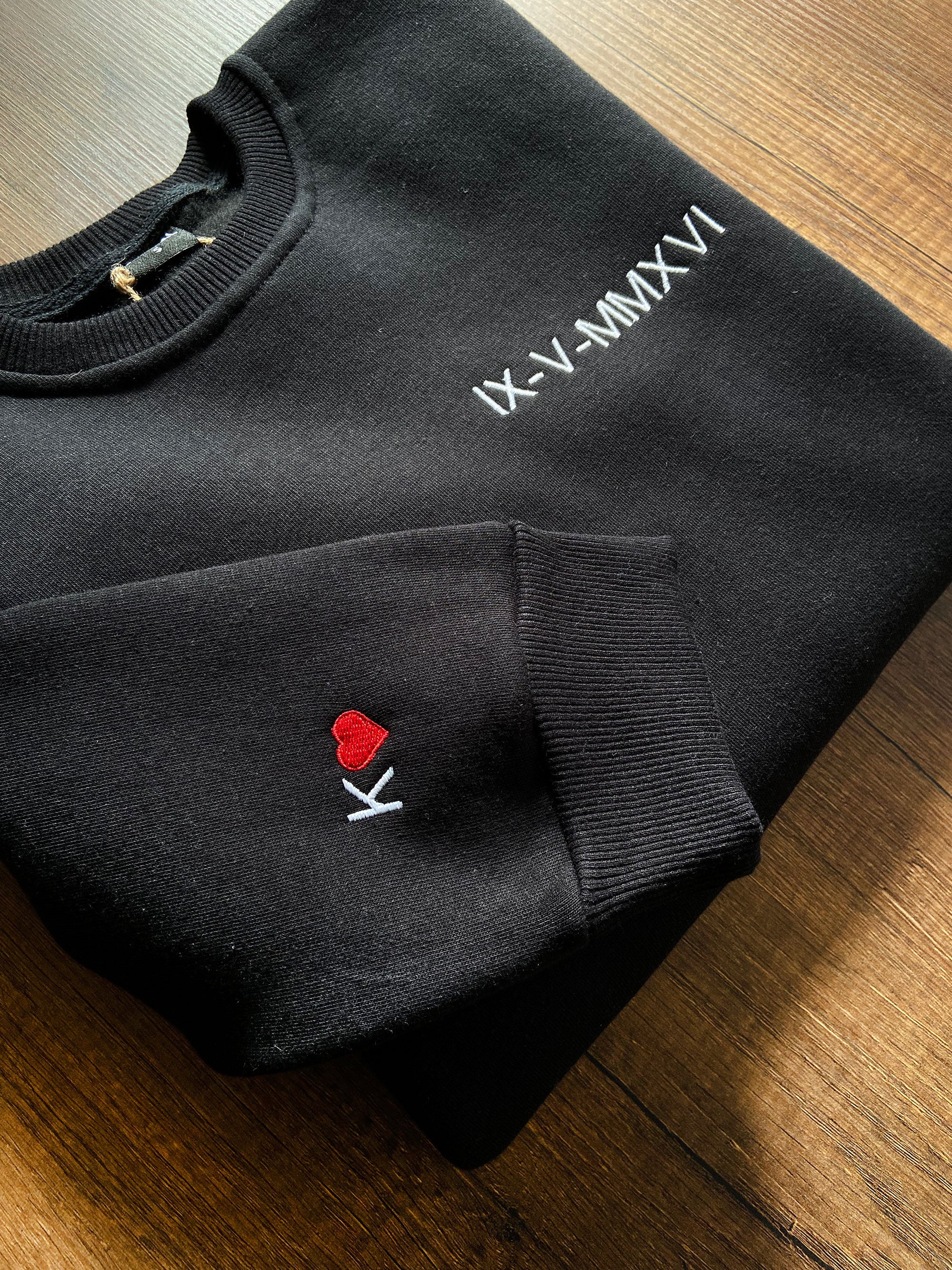 Roman Numeral Hoodie, Couple Sweatshirt, Personalized Embroidered Sweatshirt, Embroidery Sweatshirt, Couple Love Custom Sweatshirt-ilovevango