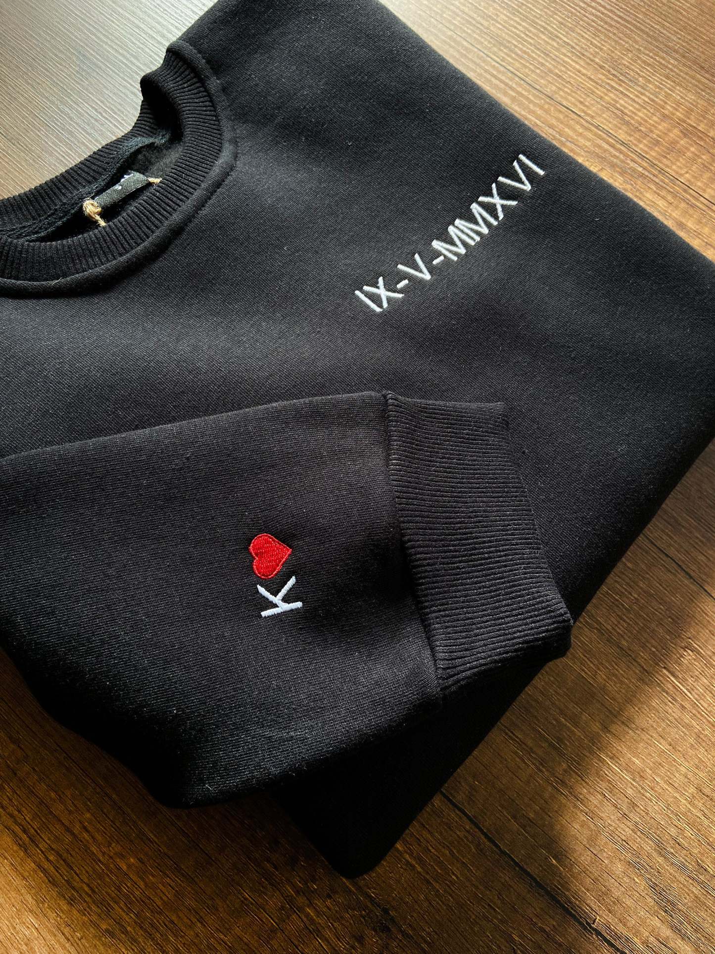 Roman Numeral Hoodie, Couple Sweatshirt, Personalized Embroidered Sweatshirt, Embroidery Sweatshirt, Couple Love Custom Sweatshirt-ilovevango