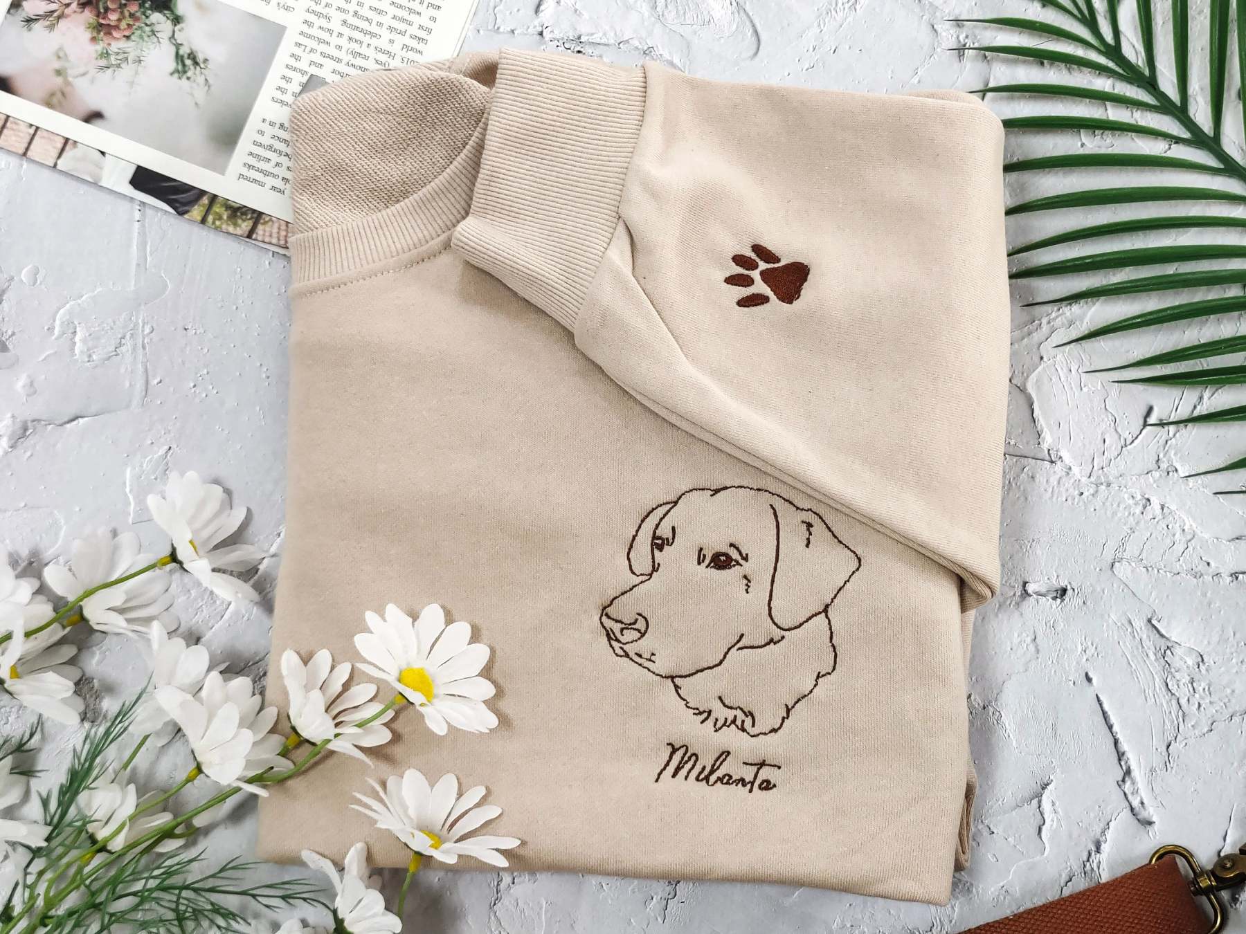 Custom Pet Embroidered Sweatshirt,Custom Dog Portrait,Embroidered Sweatshirt,Custom Pet Gifts