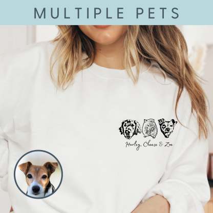 Custom Pet Sweater Using Pet Photo + Name Custom Dog Portrait Sweater Personalized Dog Pullover Dog Sweatshirt Dog Mom Gift Custom Cat Shirt-ilovevango