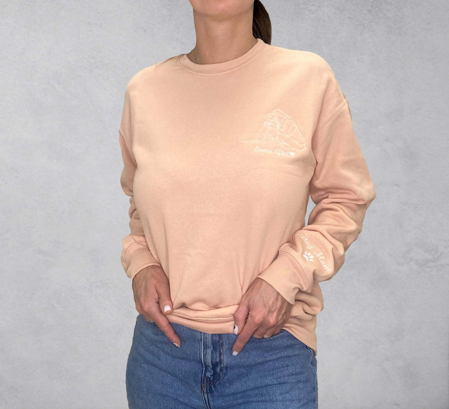 Custom Embroidered Dog Sweatshirt, Embroidered Pet Sweatshirt, Embroidery Dog Face Hoodie, Custom Sweatshirt From Dog Mom Photo, Dog Hoodies-ilovevango