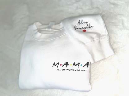 Custom Embroidered Sweatshirt, Mama Embroidered Sweatshirt, Custom Embroidery Date, Custom Embroidery Sleeve, Personalized Embroidered-ilovevango