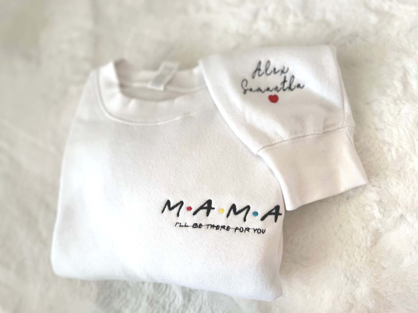 Custom Embroidered Sweatshirt, Mama Embroidered Sweatshirt, Custom Embroidery Date, Custom Embroidery Sleeve, Personalized Embroidered-ilovevango
