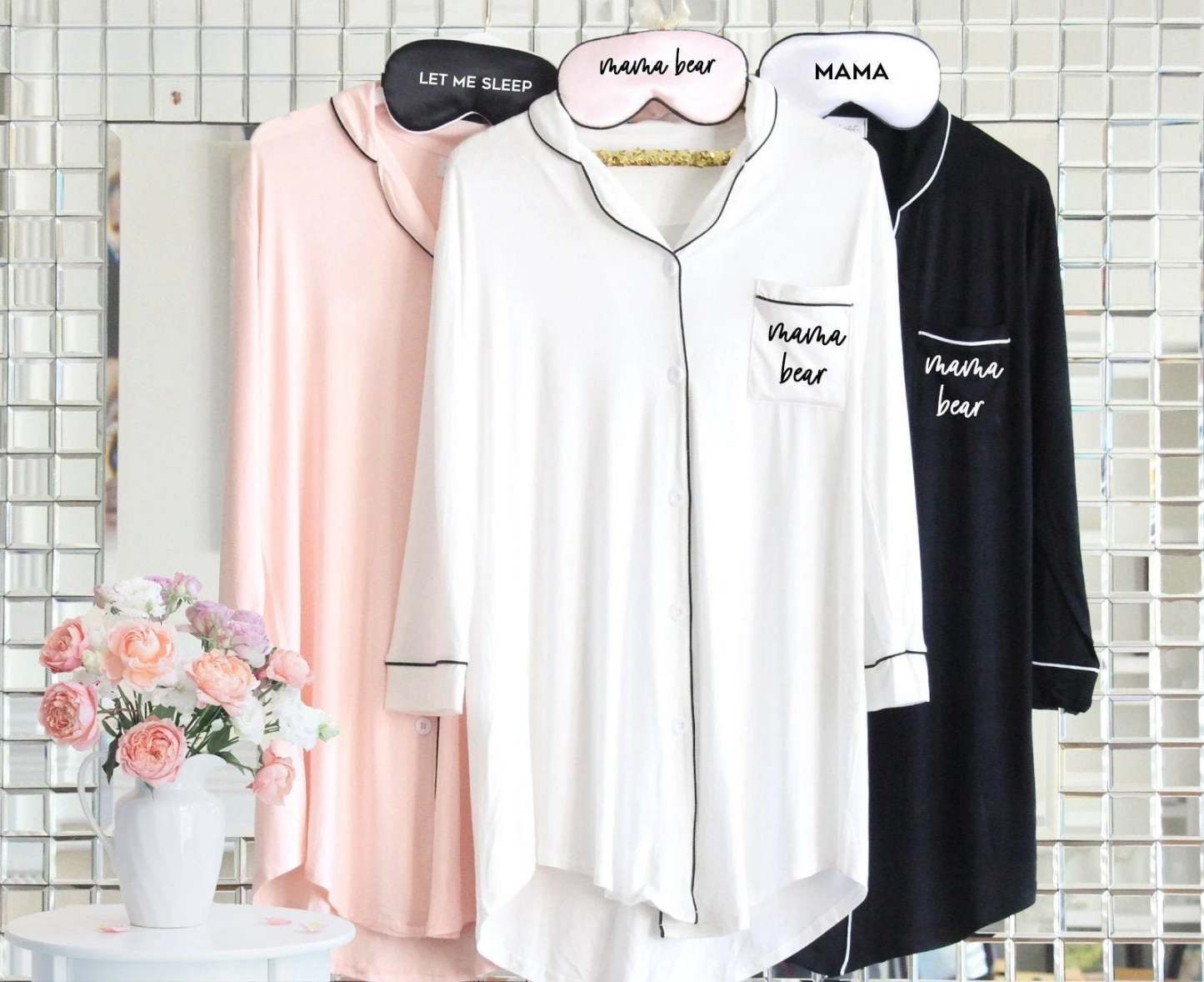 Mom Sleep Shirt Mama Shirt Pregnancy Shirt New Mom Pajamas Nursing Shirt Hospital Shirt Maternity Shirt Baby Shower Gift Mama Bear-ilovevango