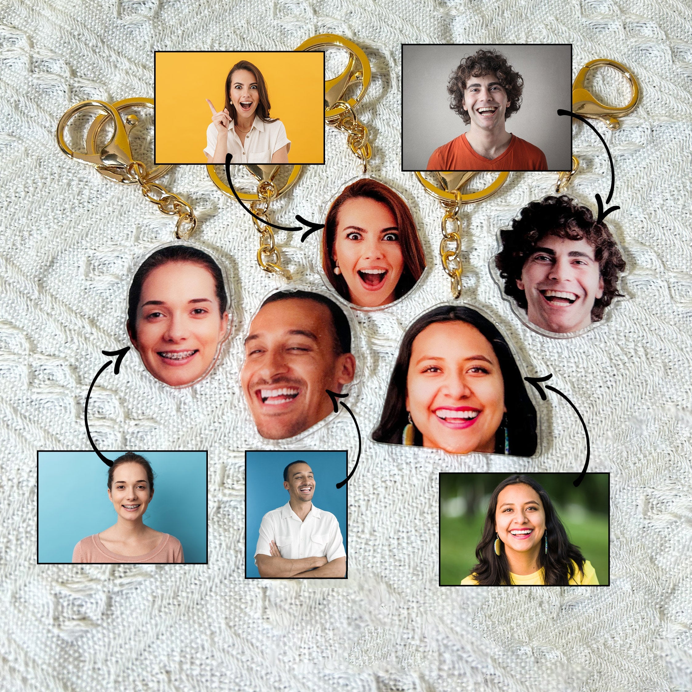 Custom Your Face Keychain, Personalized Photo Cutout Keychain, Face Cutout Keychain, Custom Face Keyring, Graduation Gift,Funny Gift For Him-ilovevango