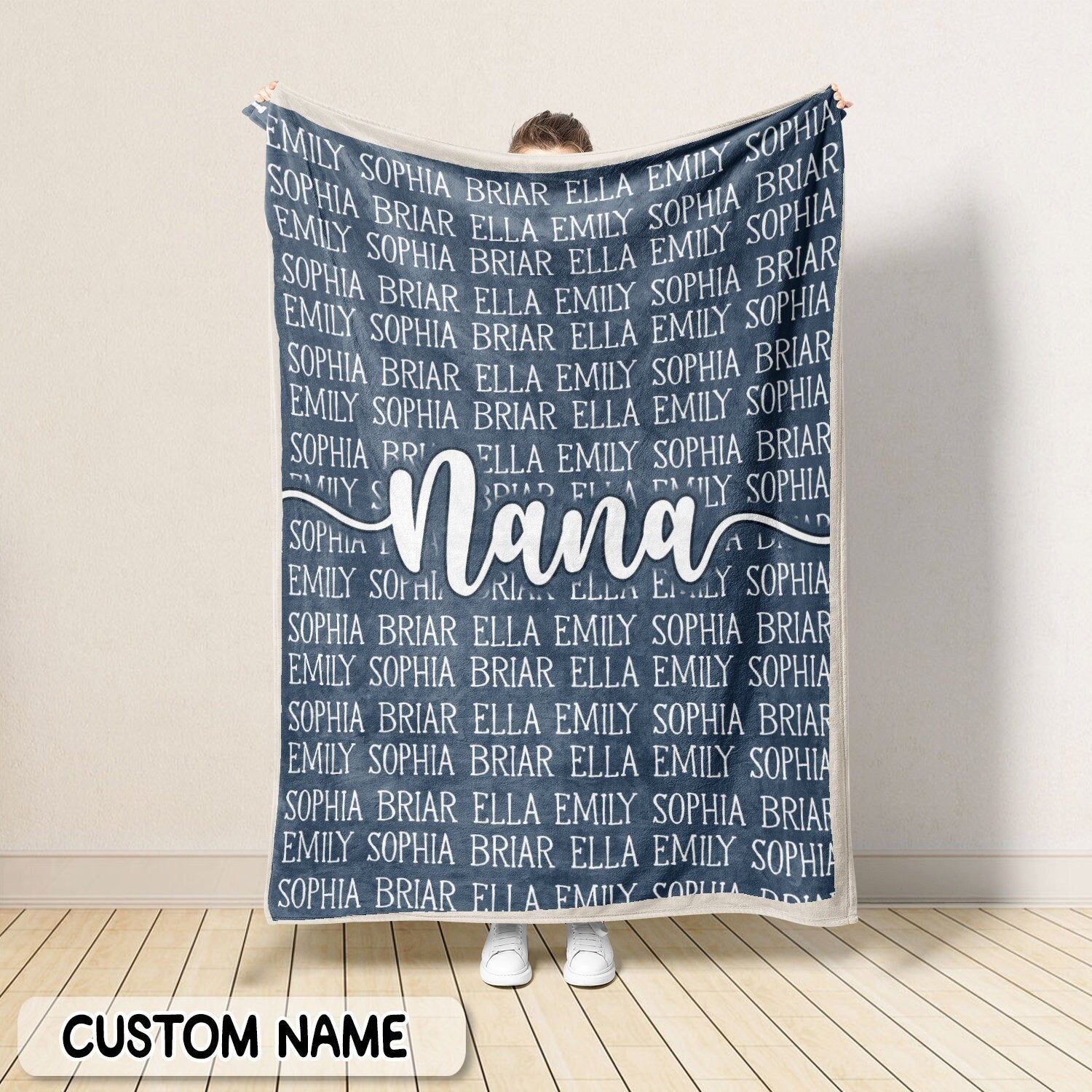 Personalized Grandma Blanket, Mothers Day Gift for Grandma, Nana Gift, Personalized Blanket for Grandma, Nana Blanket with Grandkids Names-ilovevango