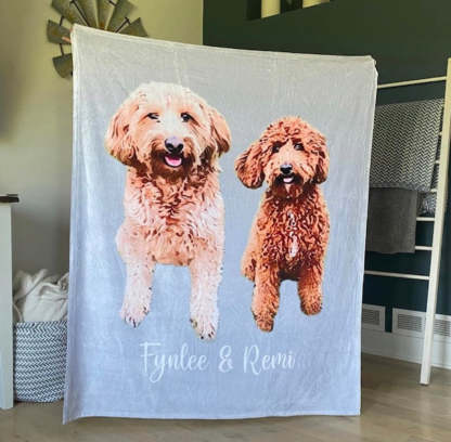 Custom Pet Blanket Using Pet Photo + Name Custom Dog Blanket Personalized Dog Blankets Cat Picture Blanket Pet Photo Blanket Dog Dad Gift-ilovevango