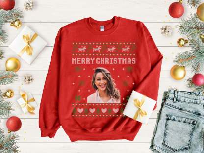 Custom Ugly Christmas Sweater, Custom Face Sweatshirt, Personalised Christmas Jumper, Photo Sweatshirt, Xmas Jumper, Ugly Holiday Sweater-ilovevango