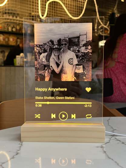 Personalized Music Plaque, Custom Album Cover Song Plaque, Custom Music LED Light, Music Night Light, Night Lamp, Music Love Birthday-ilovevango