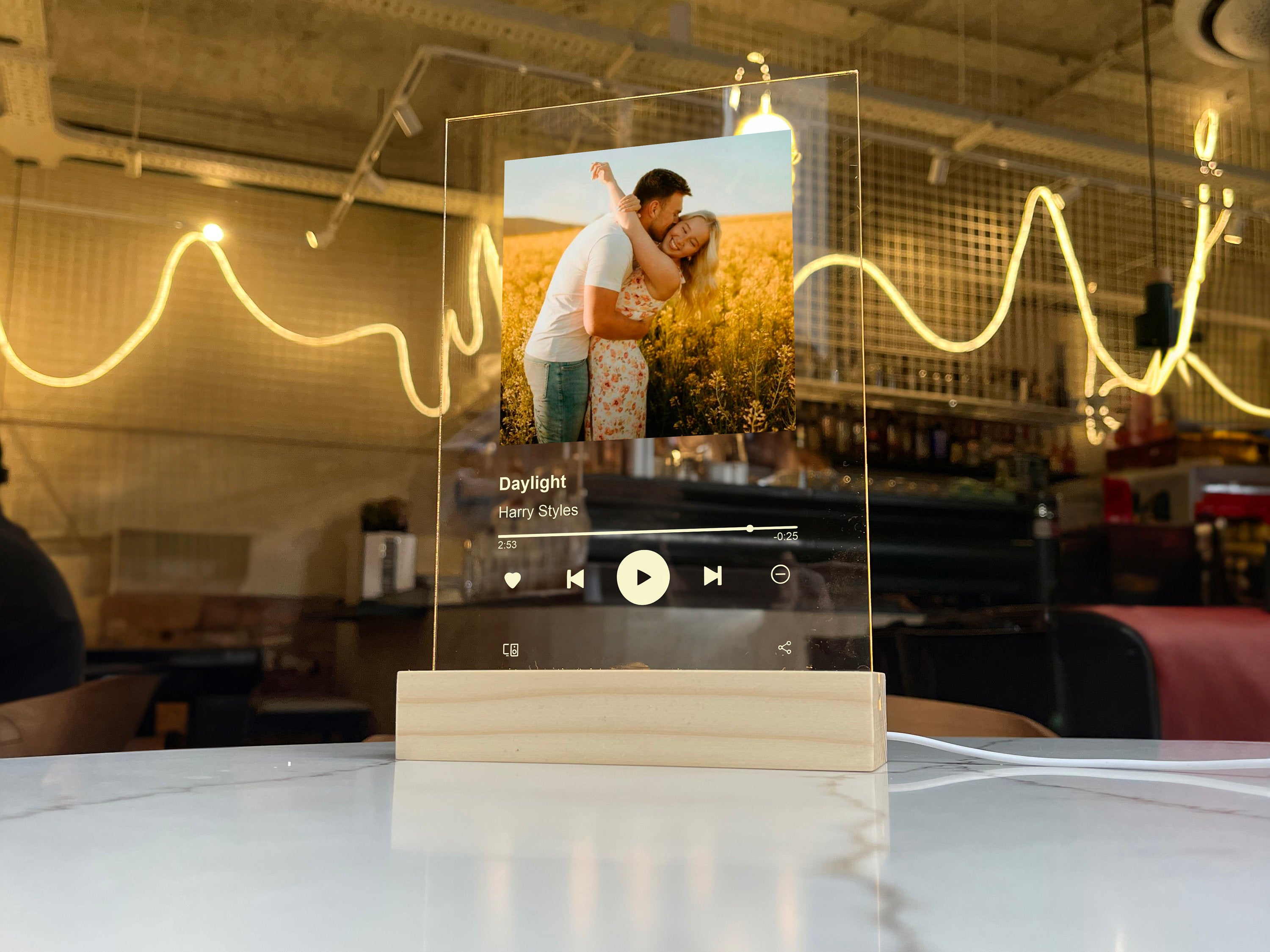 Personalized Music Plaque, Custom Album Cover Song Plaque, Custom Music LED Light, Music Night Light, Night Lamp, Music Love Birthday-ilovevango