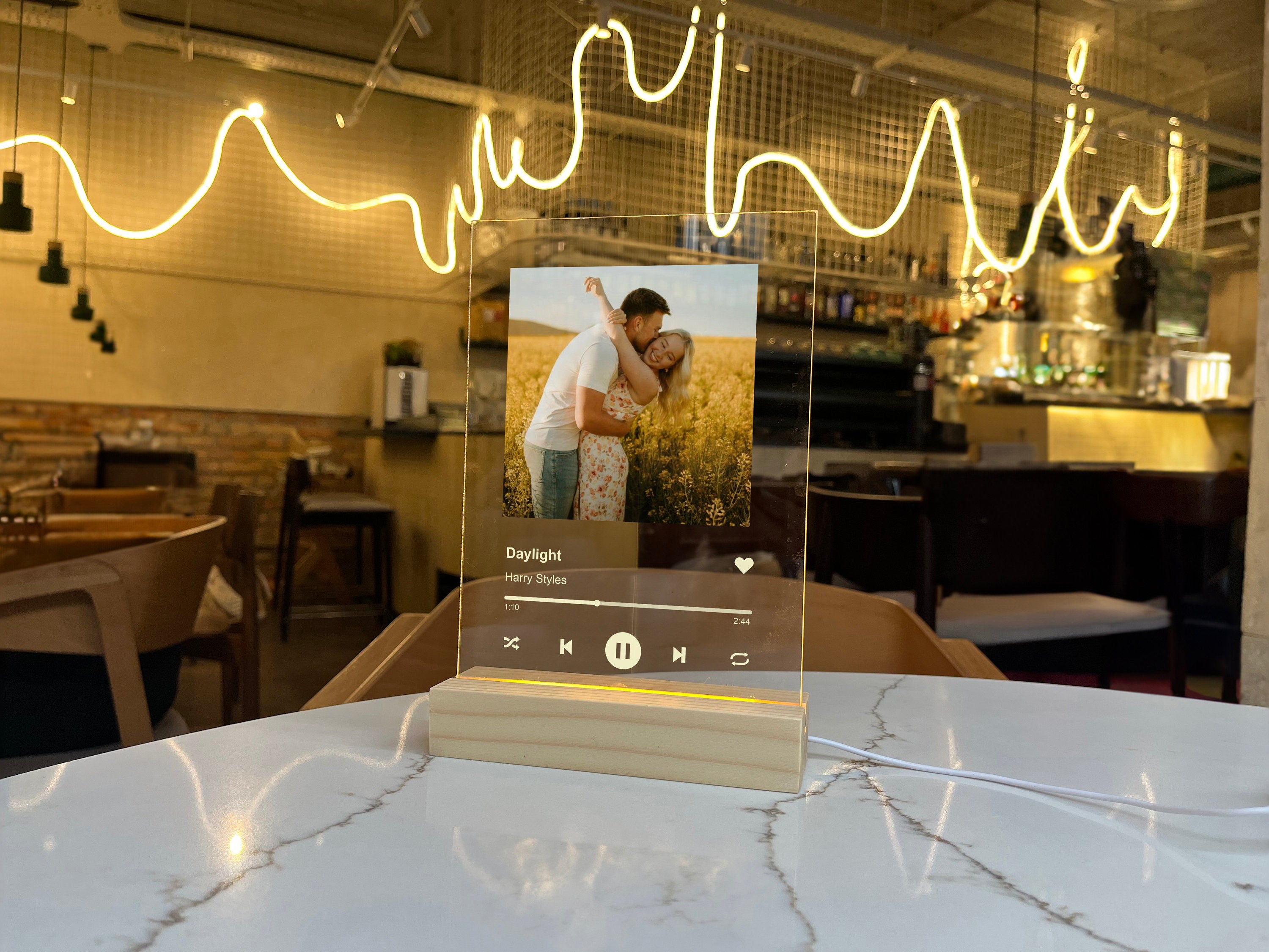 Personalized Music Plaque, Custom Album Cover Song Plaque, Custom Music LED Light, Music Night Light, Night Lamp, Music Love Birthday-ilovevango