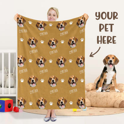 Custom Pet Blanket Custom Dog Photo Blanket With Name Custom Dog Blanket Pet Photo Blanket Dog Dad Gifts, Pet Lover Gifts-ilovevango