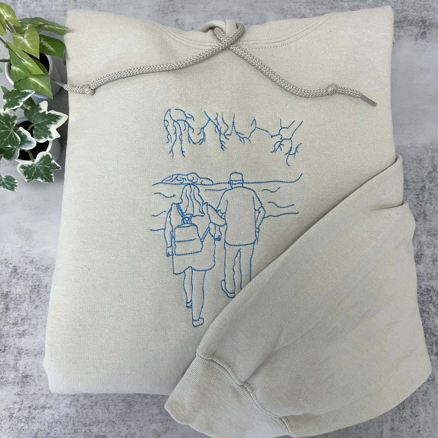 Custom Embroider Sweatshirt Outline Photo, Valentine Date Gift For Couple, Personalized Portrait From Photo Tshirt Couple Hoodie For Him Her-ilovevango