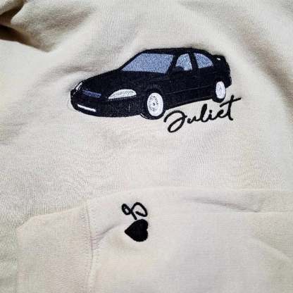 Custom Embroidered Car Hoodie, The Perfect Gift for Car Lovers - a Personalized Embroidered Sweatshirt, Dad Gift, Gift For Him-ilovevango