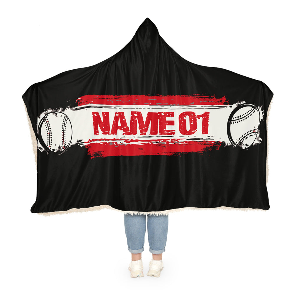 Personalized Baseball Hooded Blanket Custom Blanket Gifts