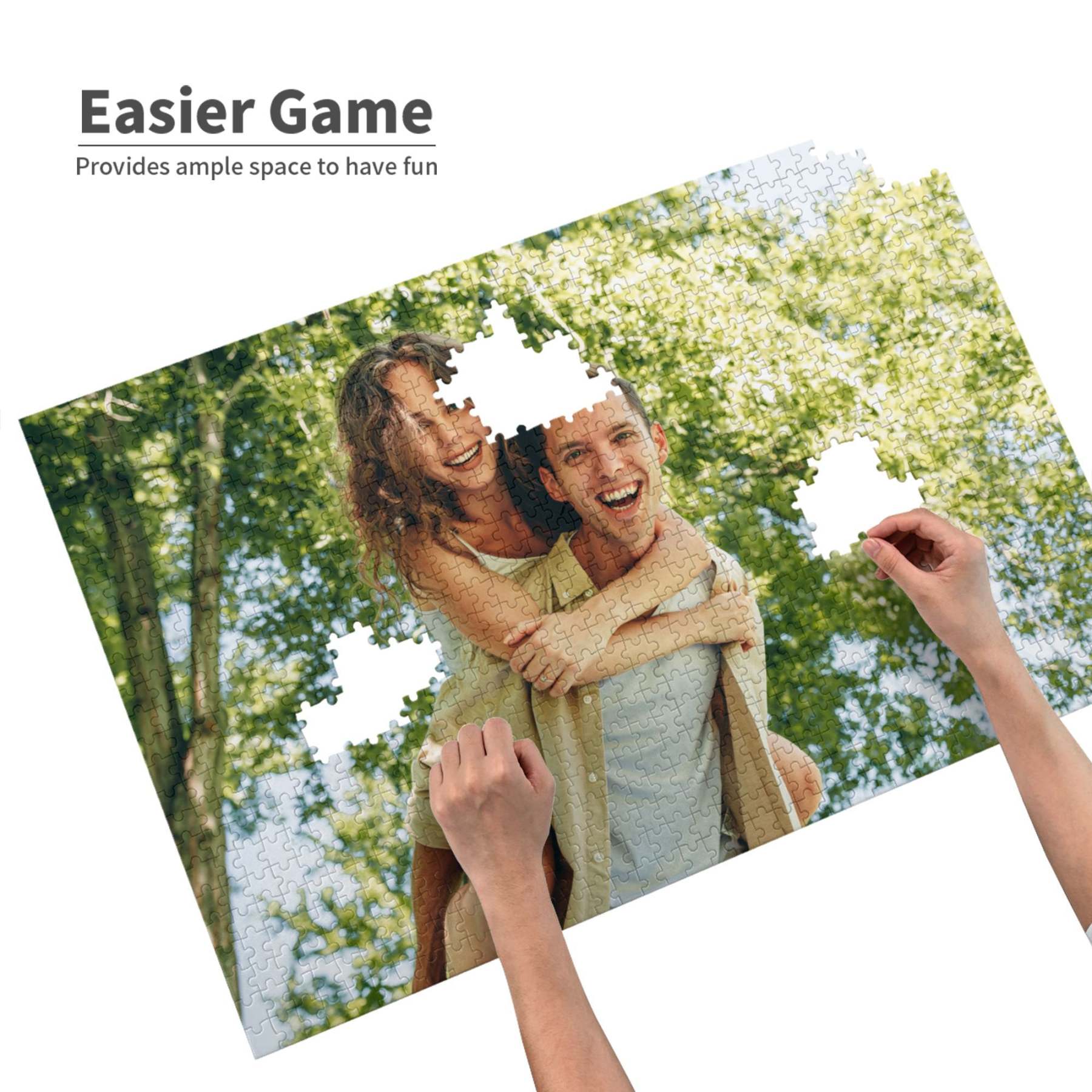 Custom Photo Puzzles,Personalized 300-500-1000 Piece Wooden Picture Puzzle,Customized Gifts for Her/Him-ilovevango