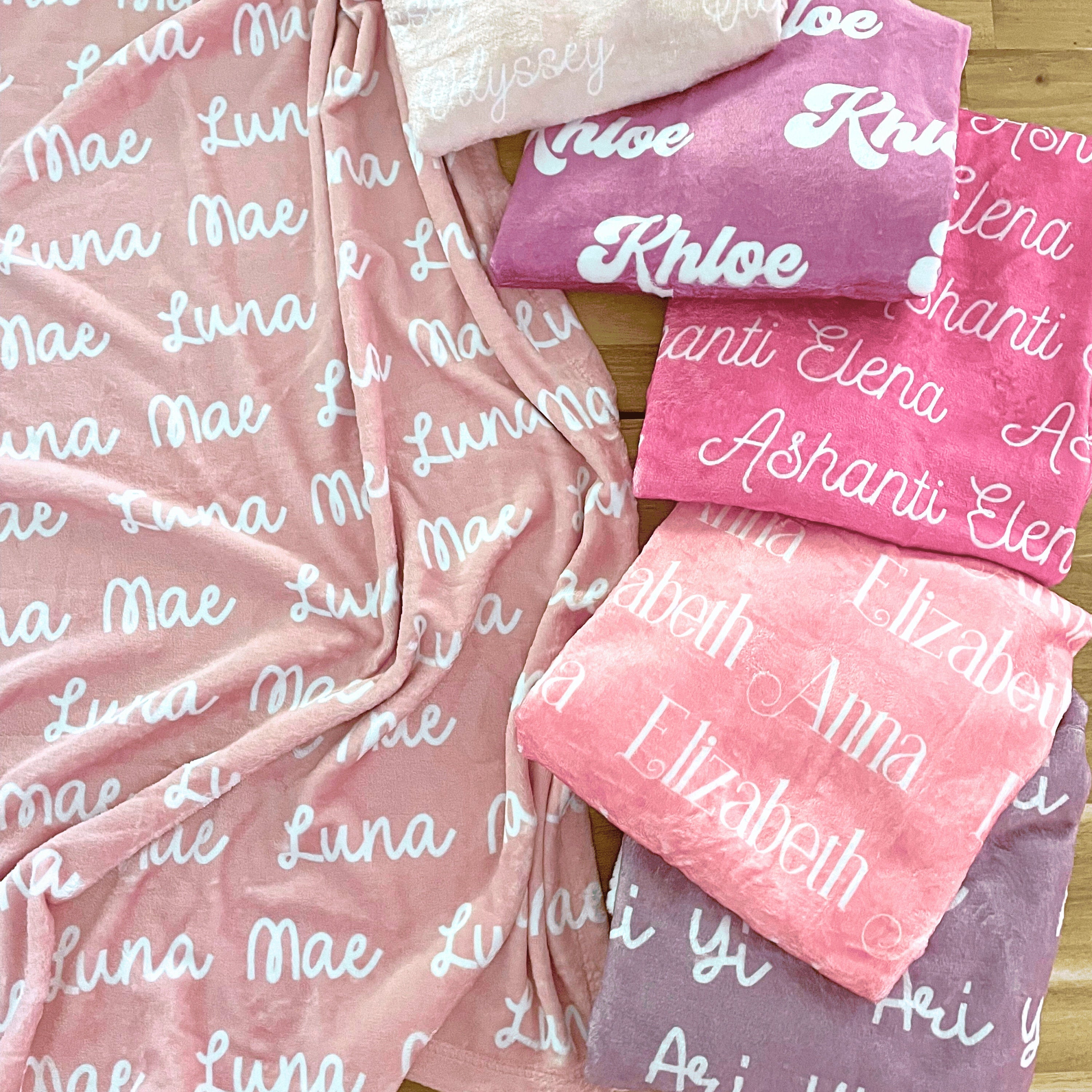 Personalized Custom Blanket, Baby Girl Blanket, Name Blanket, Girl Blanket Gift, Baby Blanket, Kids Blanket-ilovevango