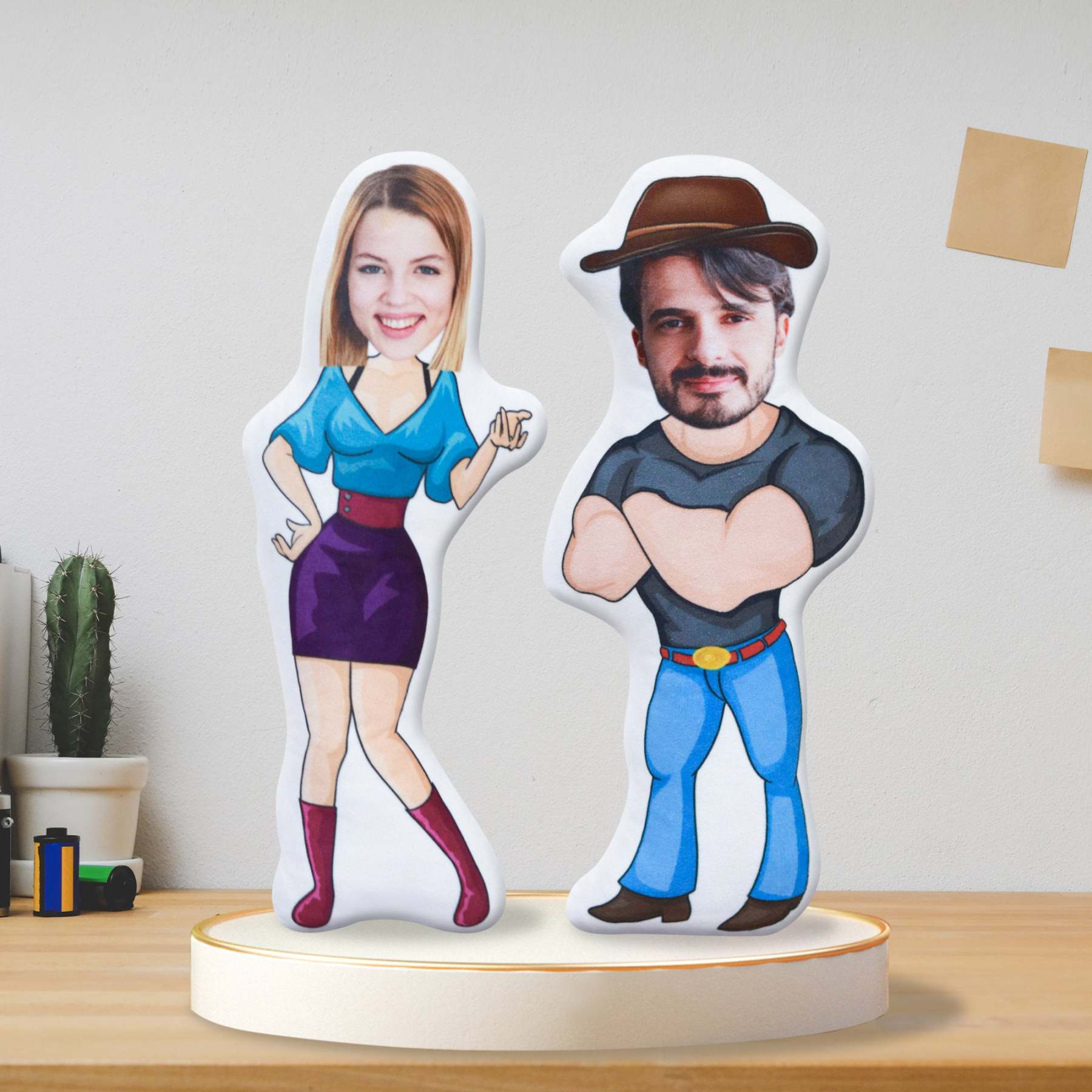 Custom Cowboy doll boyfriend photo pillow Girlfriend face Picture cushion Send husband birthday gift wife Christmas gift muscle men Toys-ilovevango