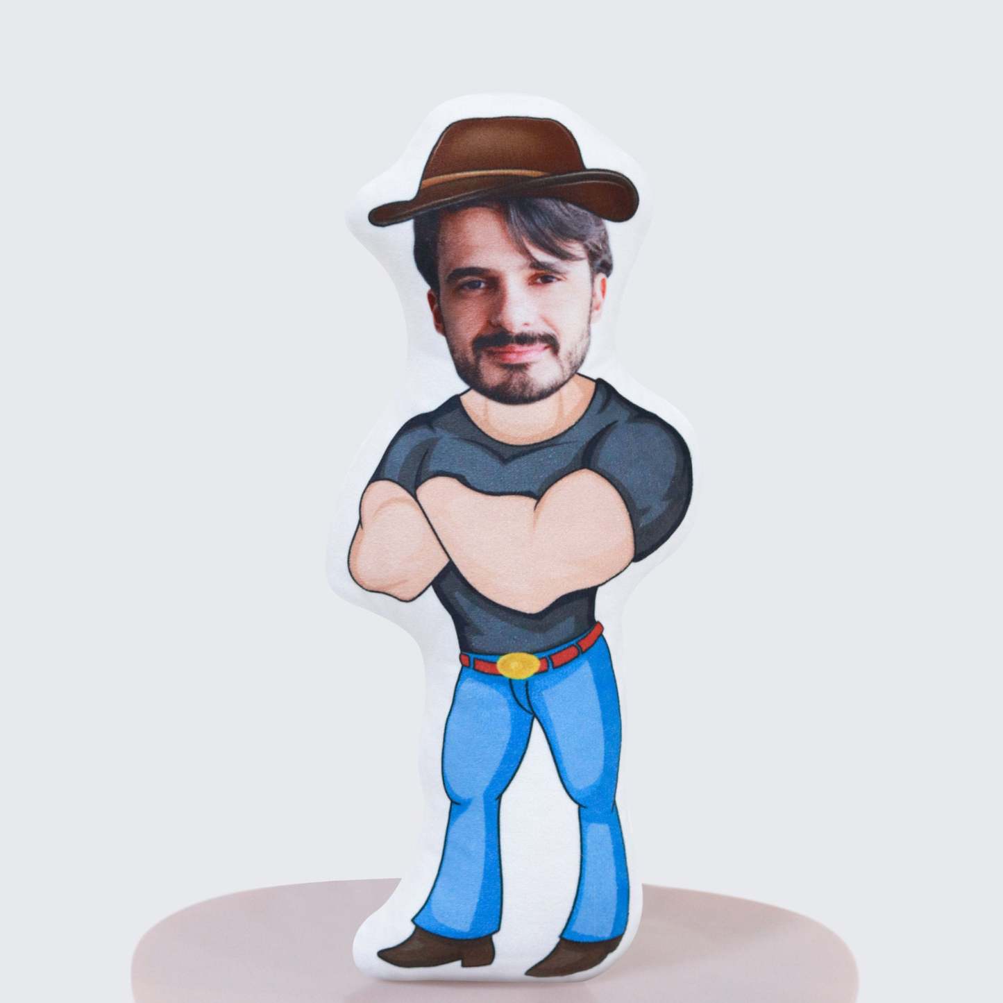 Custom Cowboy doll boyfriend photo pillow Girlfriend face Picture cushion Send husband birthday gift wife Christmas gift muscle men Toys-ilovevango