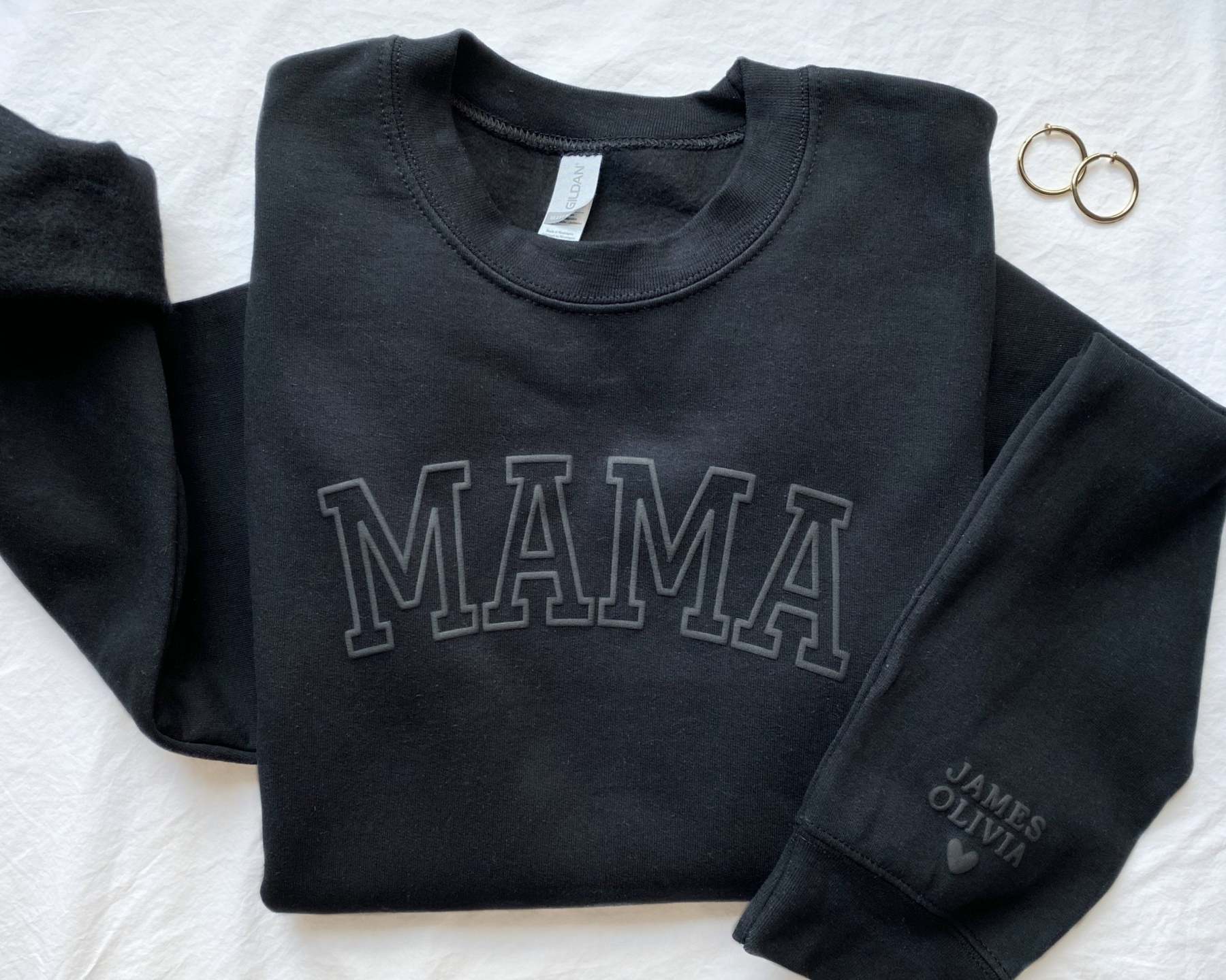 Personalized Mama Sweatshirt with Kid Names on Sleeve, Mothers Day Gift, Birthday Gift for Mom, New Mom Gift, Minimalist Cool Mom Sweater-ilovevango