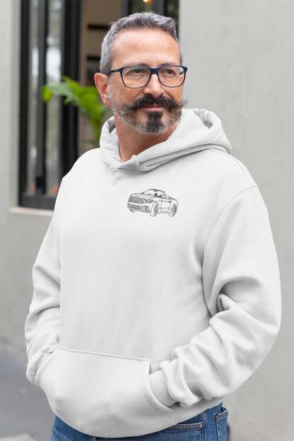 Custom Embroidery Car Photo Line Art Hoodie, Custom car outline Sweatshirt, hoodie, Personalized, Dad Gift, Custom sweatshirt, Gift for Him-ilovevango