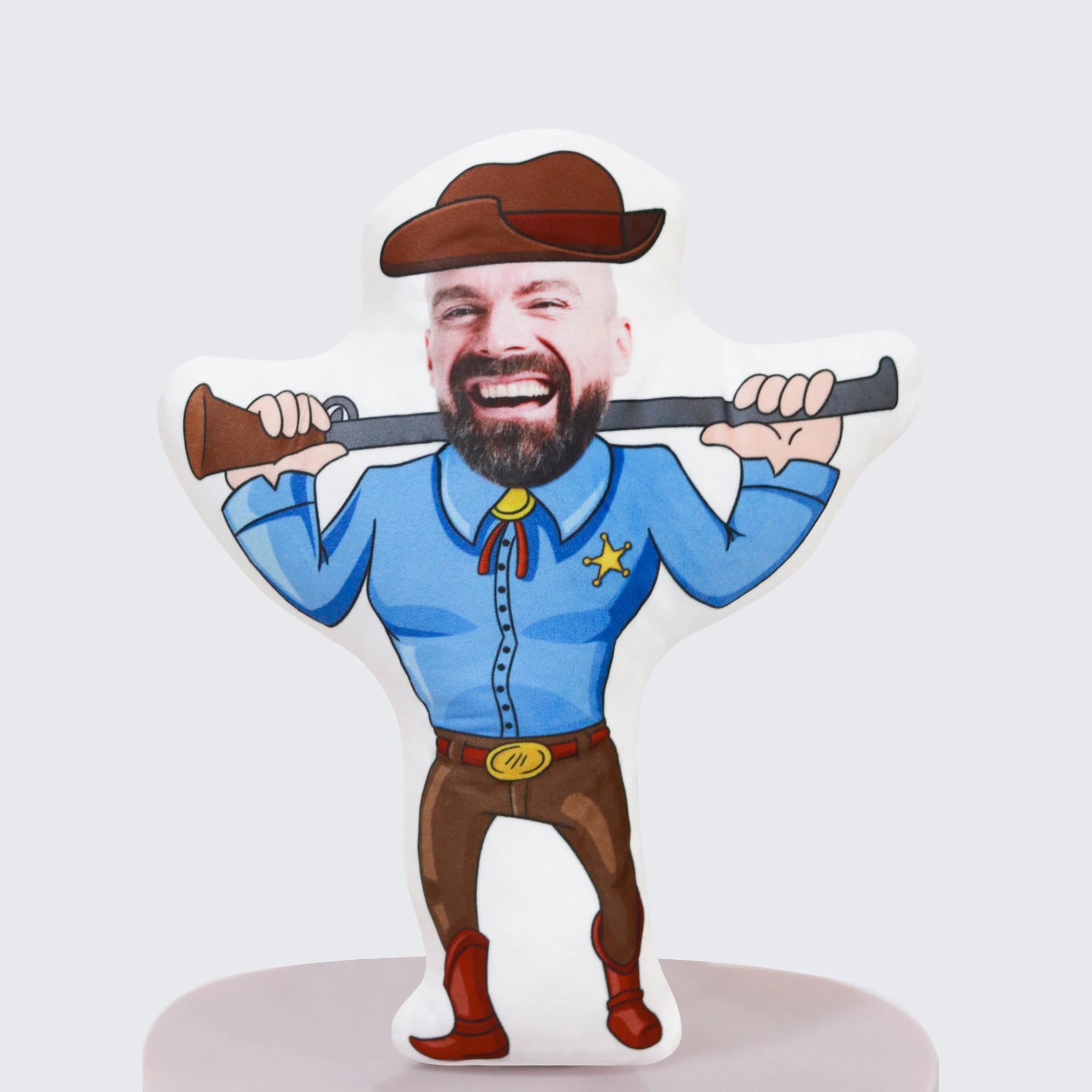 Custom Cowboy doll boyfriend photo pillow Girlfriend face Picture cushion Send husband birthday gift wife Christmas gift muscle men Toys-ilovevango