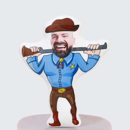 Custom Cowboy doll boyfriend photo pillow Girlfriend face Picture cushion Send husband birthday gift wife Christmas gift muscle men Toys-ilovevango