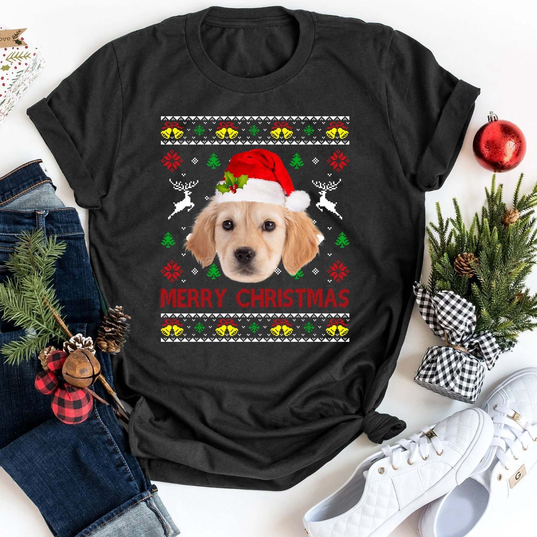Custom Photo Ugly Christmas Dog Cat Sweatshirt, Dog Lover Sweater Christmas, Christmas Pet Photo Shirt, Dog Christmas Shirt-ilovevango