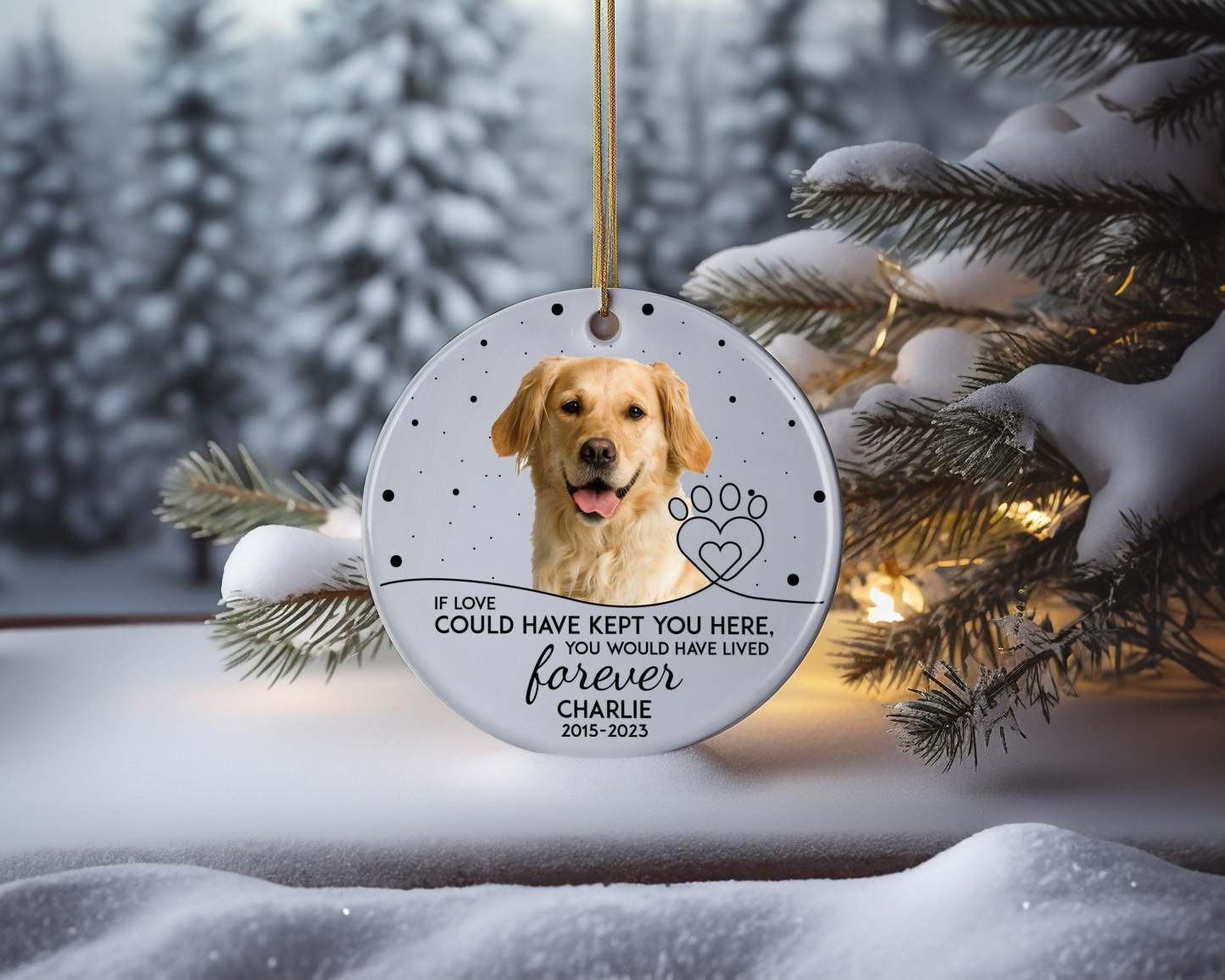 Personalized Photo Ornament for Dog, Dog Lover Gifts, Pet Sympathy Gifts, Loss of Pet, Dog Memorial Gifts, Custom Cute Dog Memorial Ornament-ilovevango