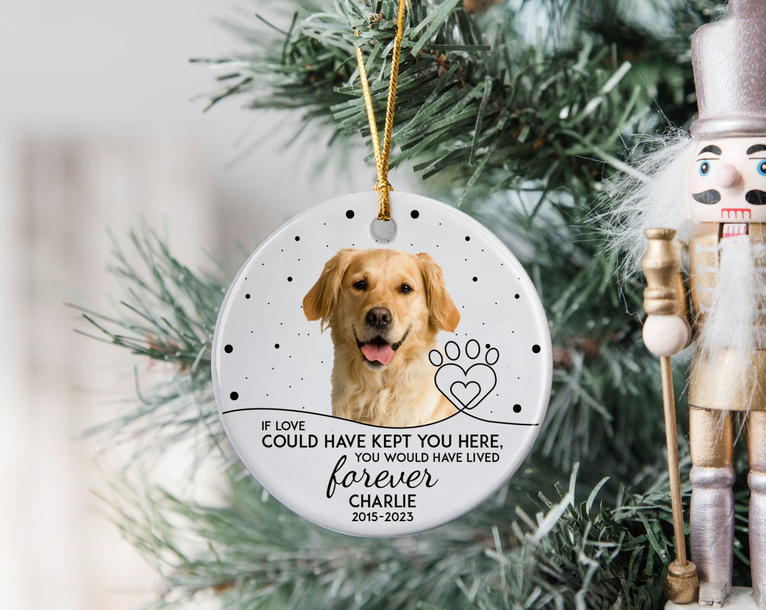 Personalized Photo Ornament for Dog, Dog Lover Gifts, Pet Sympathy Gifts, Loss of Pet, Dog Memorial Gifts, Custom Cute Dog Memorial Ornament-ilovevango