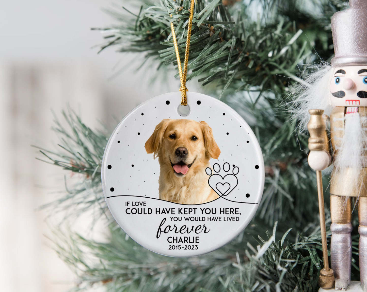 Personalized Photo Ornament for Dog, Dog Lover Gifts, Pet Sympathy Gifts, Loss of Pet, Dog Memorial Gifts, Custom Cute Dog Memorial Ornament-ilovevango