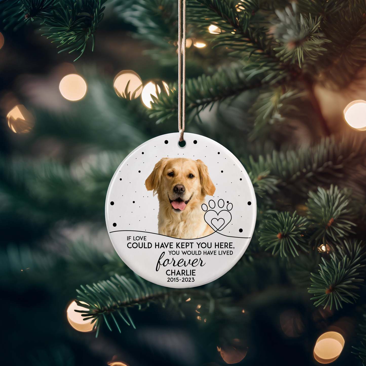 Personalized Photo Ornament for Dog, Dog Lover Gifts, Pet Sympathy Gifts, Loss of Pet, Dog Memorial Gifts, Custom Cute Dog Memorial Ornament-ilovevango