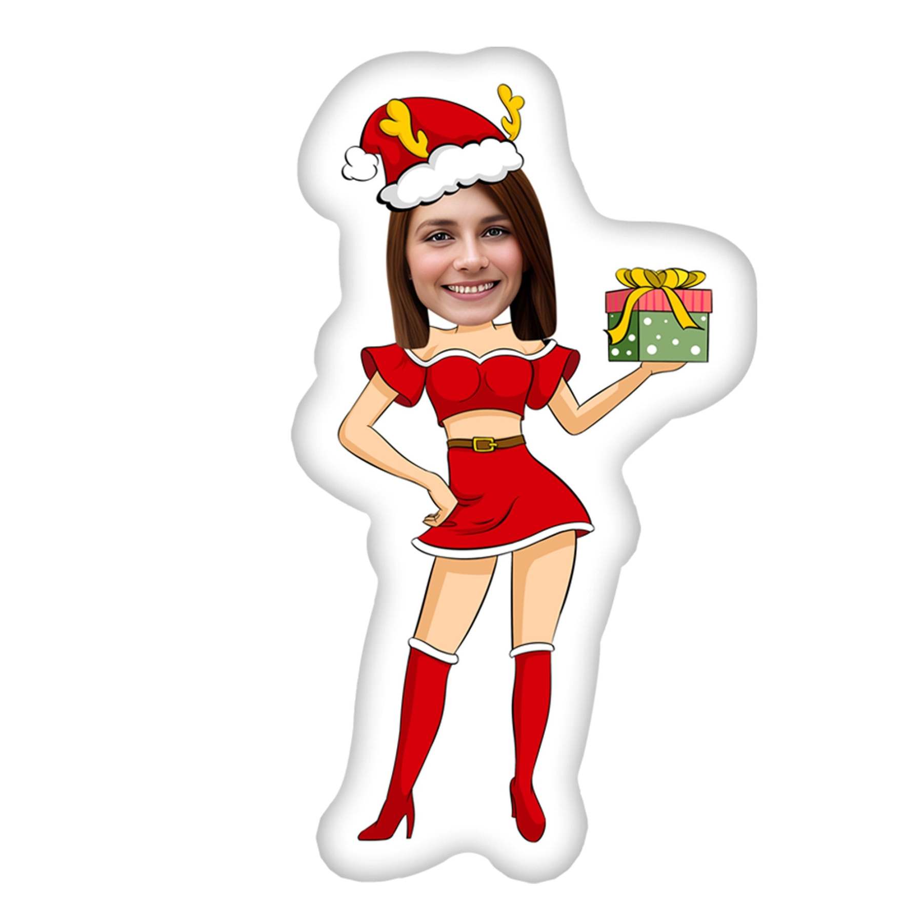 Customized christmas gift,Custom face pillow,A surprise gift for girl,Boy photo pillow,Personalise picture cushion,Santa Claus Doll Present-ilovevango