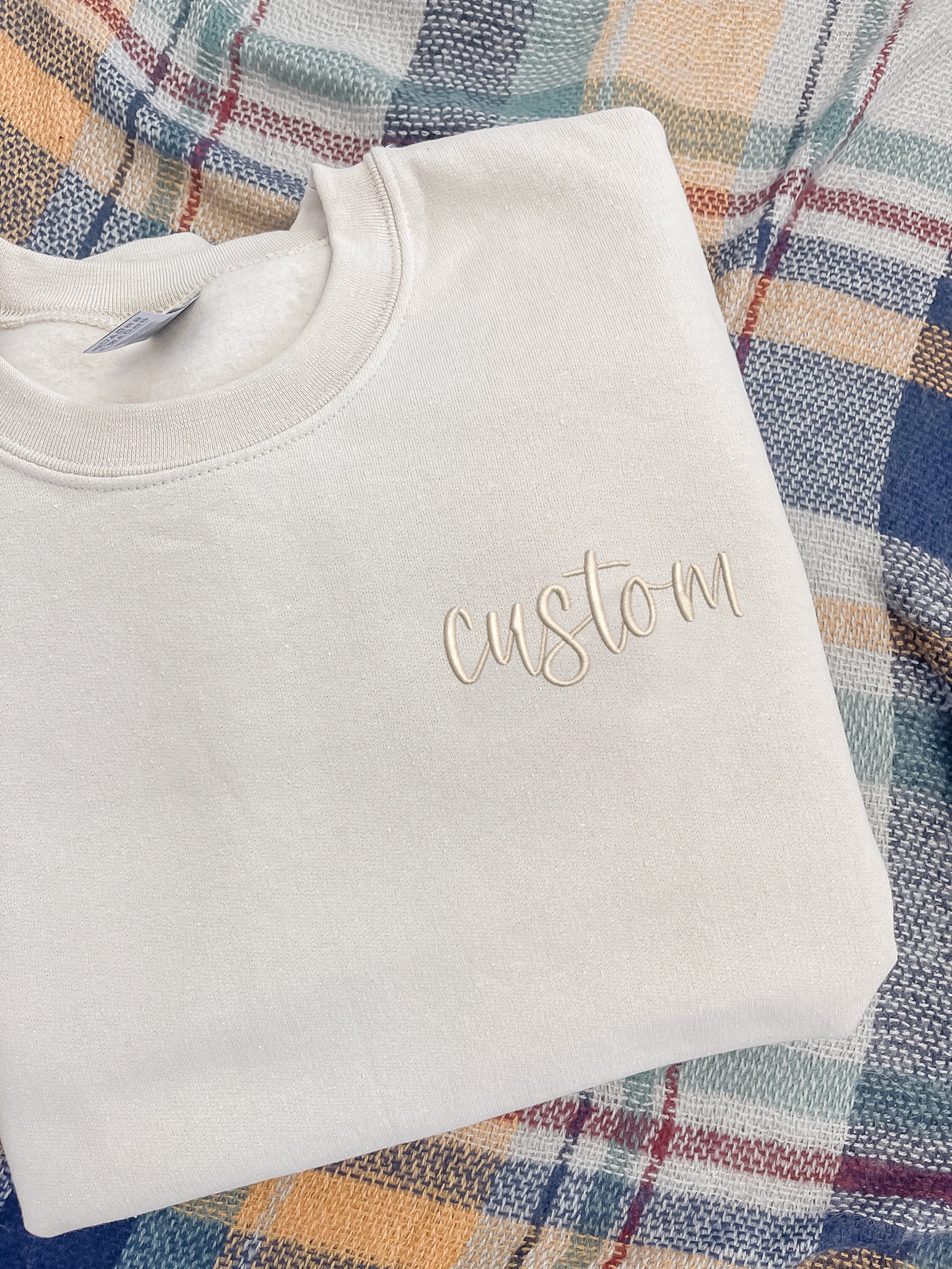 Custom Embroidered Sweatshirt, Embroidered Sweatshirt, Personalized Gift for Bride, Engagement Gift, Personalized Gift, Custom Sweatshirt-ilovevango