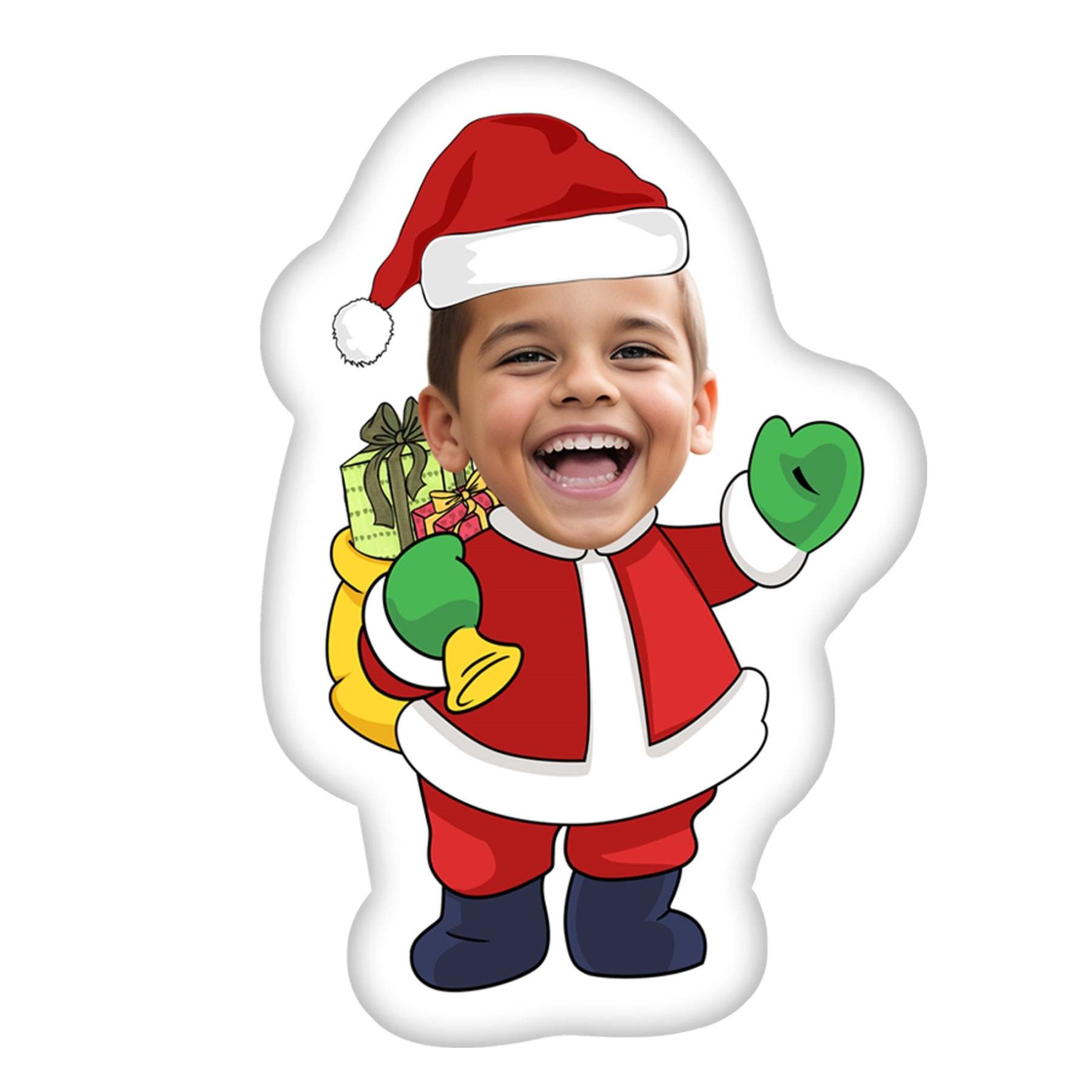Customized christmas gift,Custom face pillow,A surprise gift for girl,Boy photo pillow,Personalise picture cushion,Santa Claus Doll Present-ilovevango