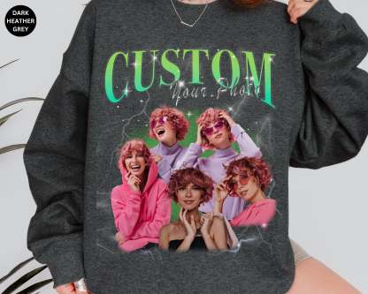 Custom Bootleg Rap Sweater, Custom Boyfriend Girlfriend Sweatshirt, Custom Your Own Bootleg Sweatshirt, Custom Photo, Vintage 90s Graphic Sweatshirt-ilovevango