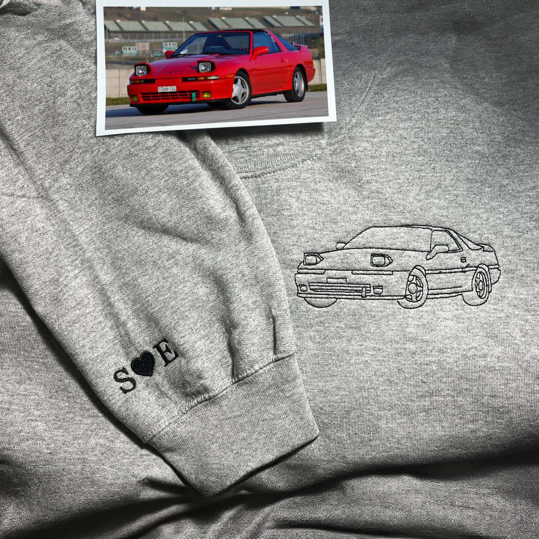 Personalised Car Hoodie, Car Sweatshirt Embroidered from Photo, Car Enthusiast Gift, Custom Truck Hoodie, Presents for him XMas, Car Love-ilovevango