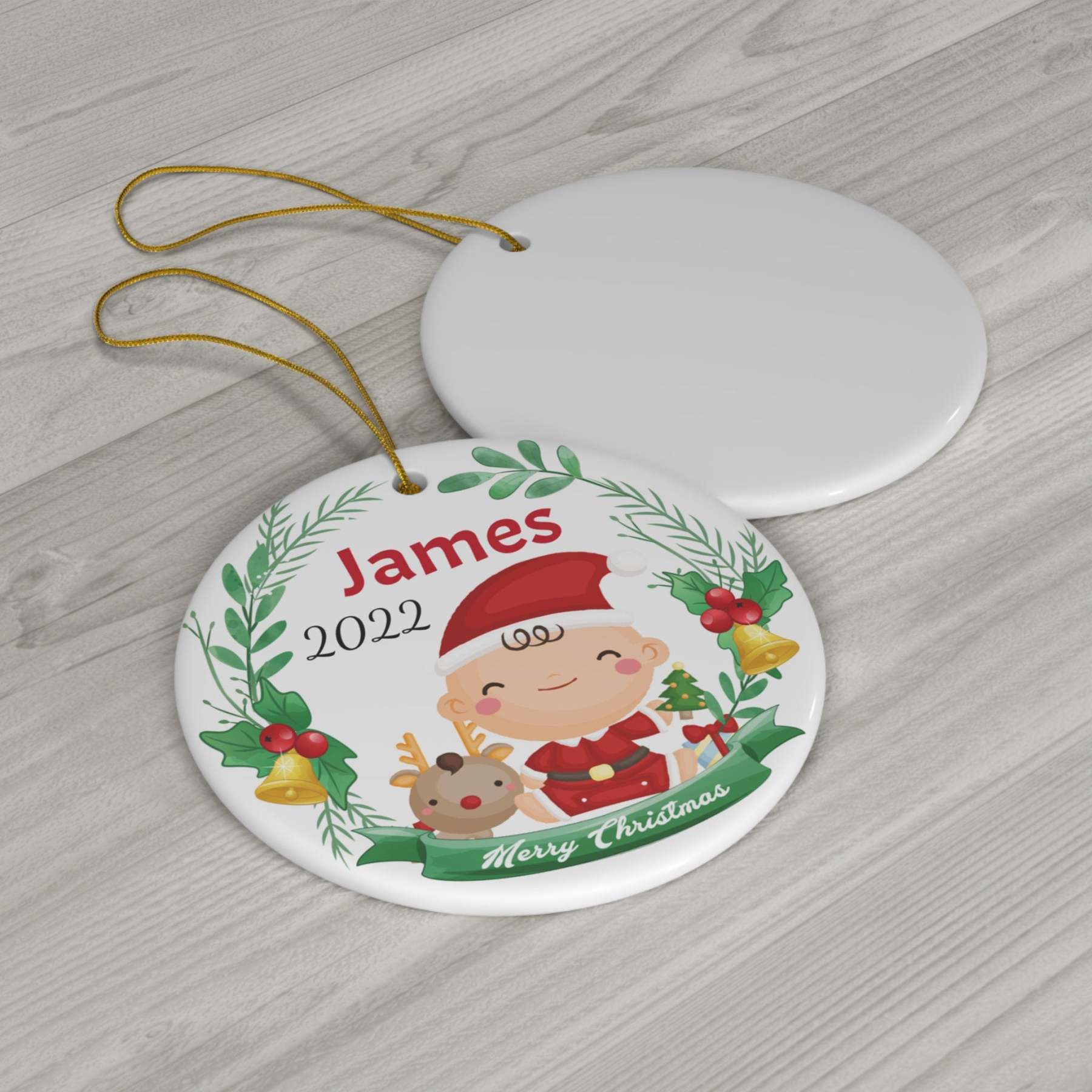 Babys First Christmas Ornament 2023, Custom Ceramic Baby Ornament, Personalized New Baby Gift