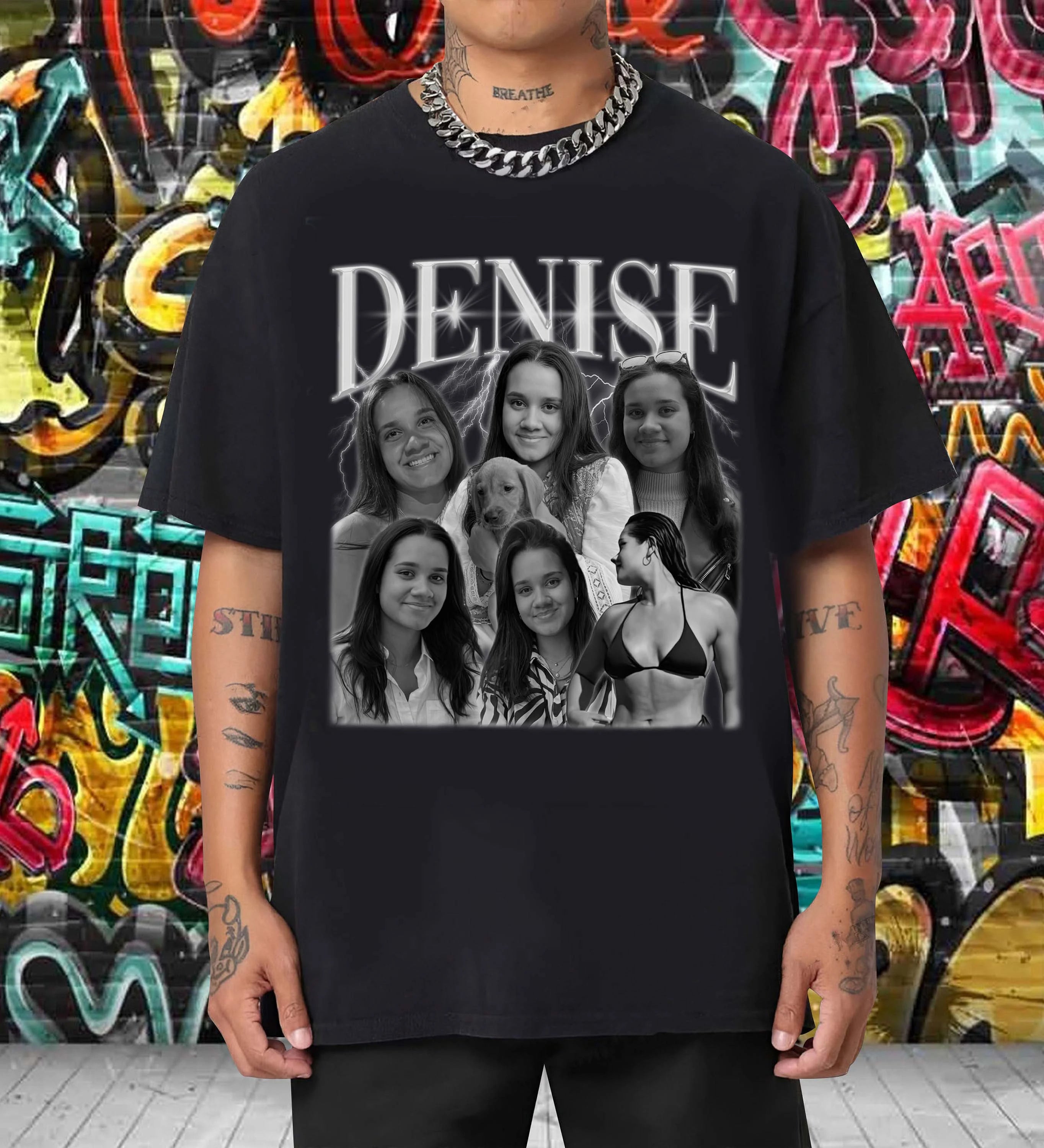 Custom Sweatshirt Personalized Name and Photo Y2K Bootleg Rap Tee T-shirt Hoodie Funny Boyfriend Shirt Girlfriend shirt-ilovevango