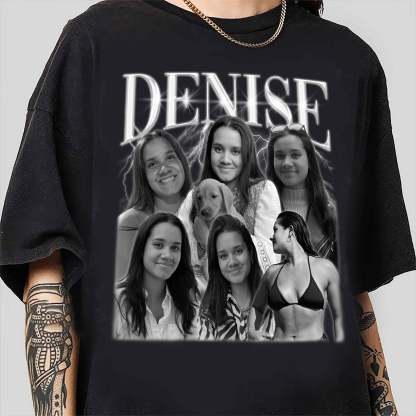 Custom Sweatshirt Personalized Name and Photo Y2K Bootleg Rap Tee T-shirt Hoodie Funny Boyfriend Shirt Girlfriend shirt-ilovevango