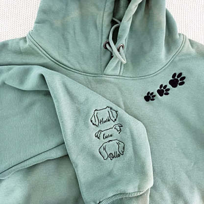 Custom Embroidered Pet Sweatshirts,Pet Lover Gifts,Embroidered With Dog Ear Outline,Dog Embroidered Sweatshirt, Dog Dad Hoodie Personalized-ilovevango