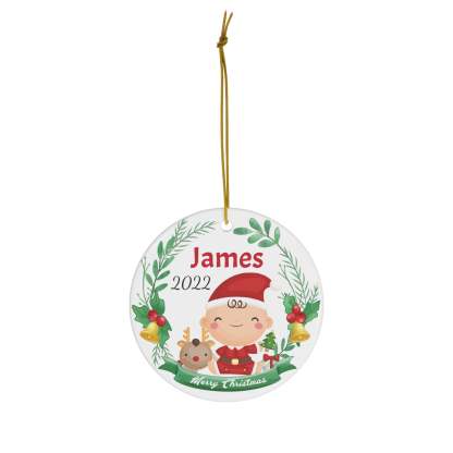 Babys First Christmas Ornament 2023, Custom Ceramic Baby Ornament, Personalized New Baby Gift