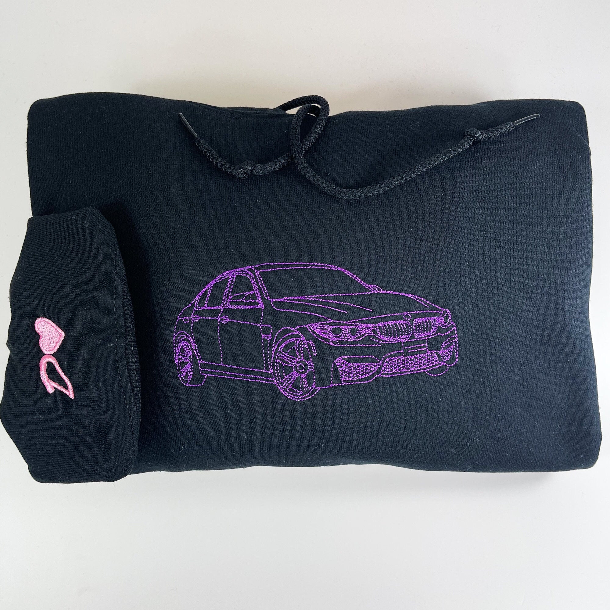 Custom Embroidered Car Outline Sweatshirt from Your Photo, Car Hoodie Classic Cars Shirt, Christmas Gift for Dad-ilovevango